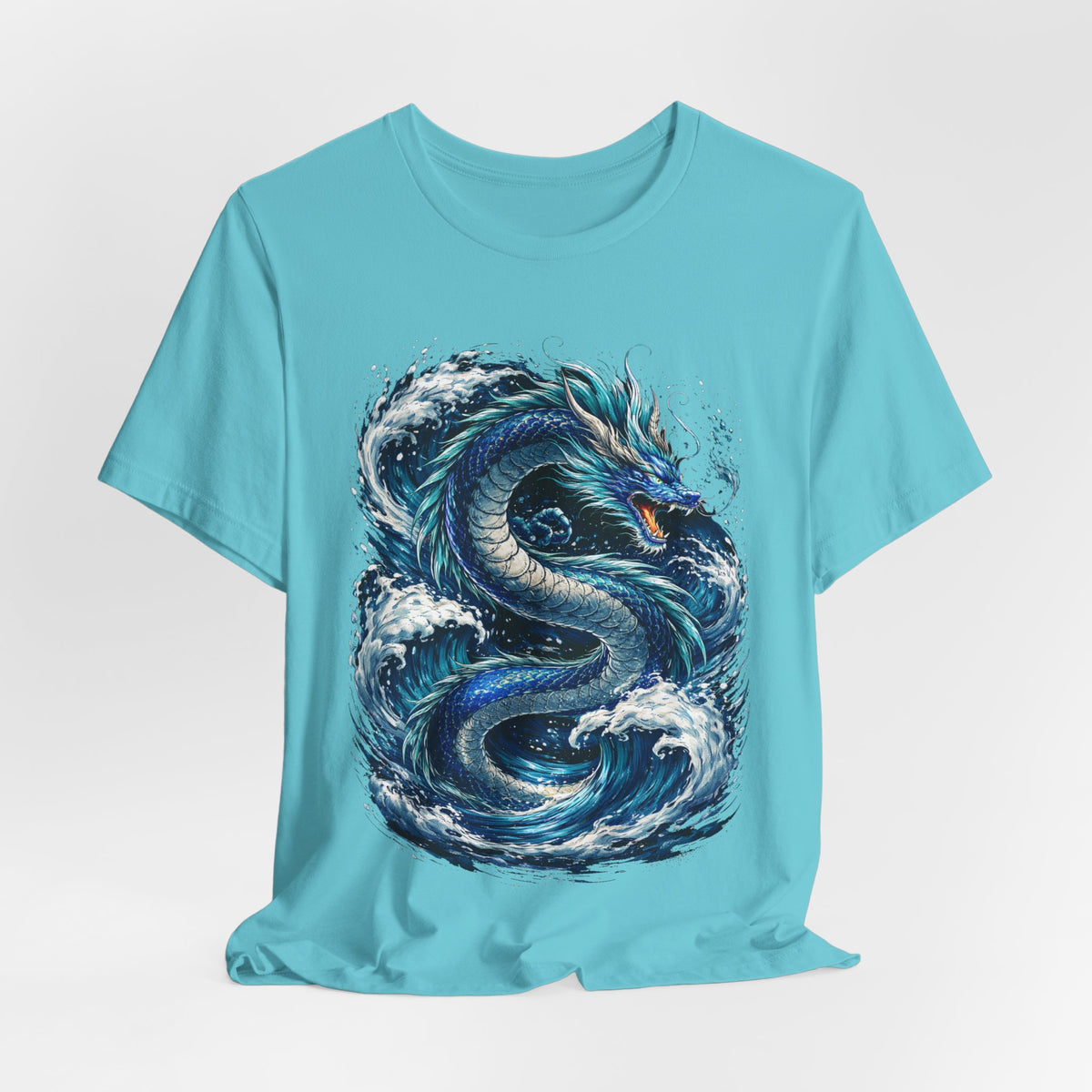 Ocean Dragon Graphic Tee — Blue Wave Serpent T-Shirt