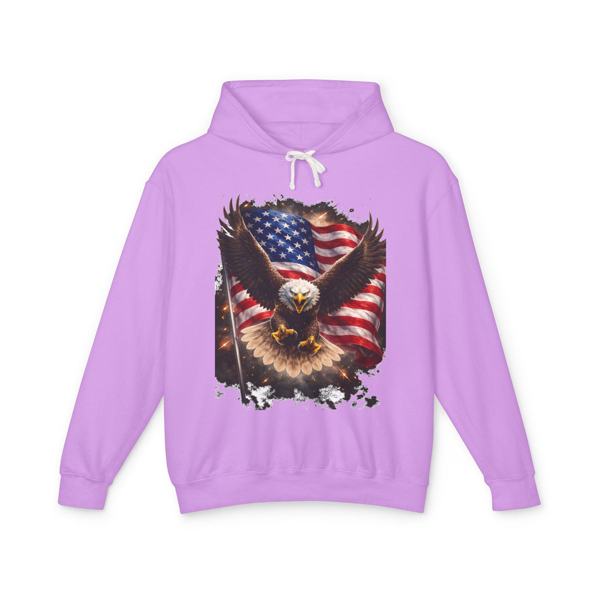 American Eagle Flag Hoodie — Patriotic Bald Eagle sweatshirt for 4th of July & Veterans