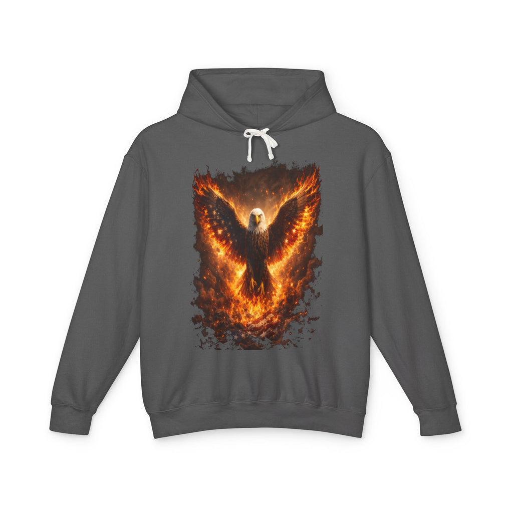 Phoenix Eagle Flame Graphic Hoodie — Fiery Bird Sweatshirt for Men & Women
