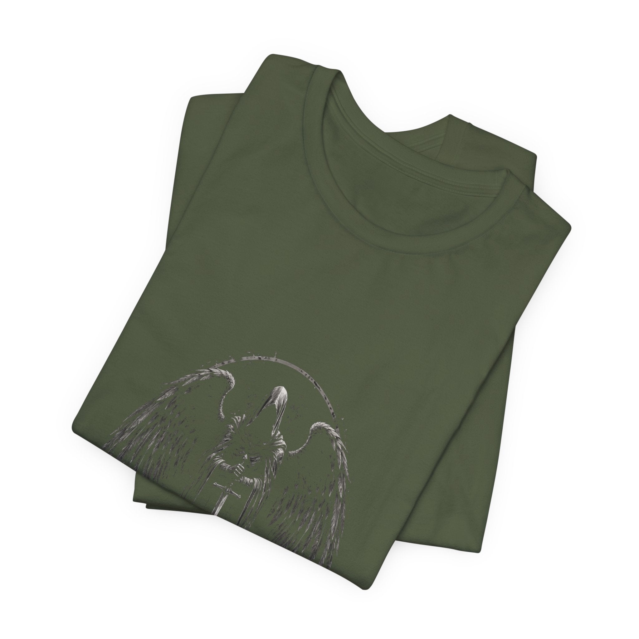 Guaediand Angel Wings Tee — Gothic Guardian Angel Short Sleeve Shirt