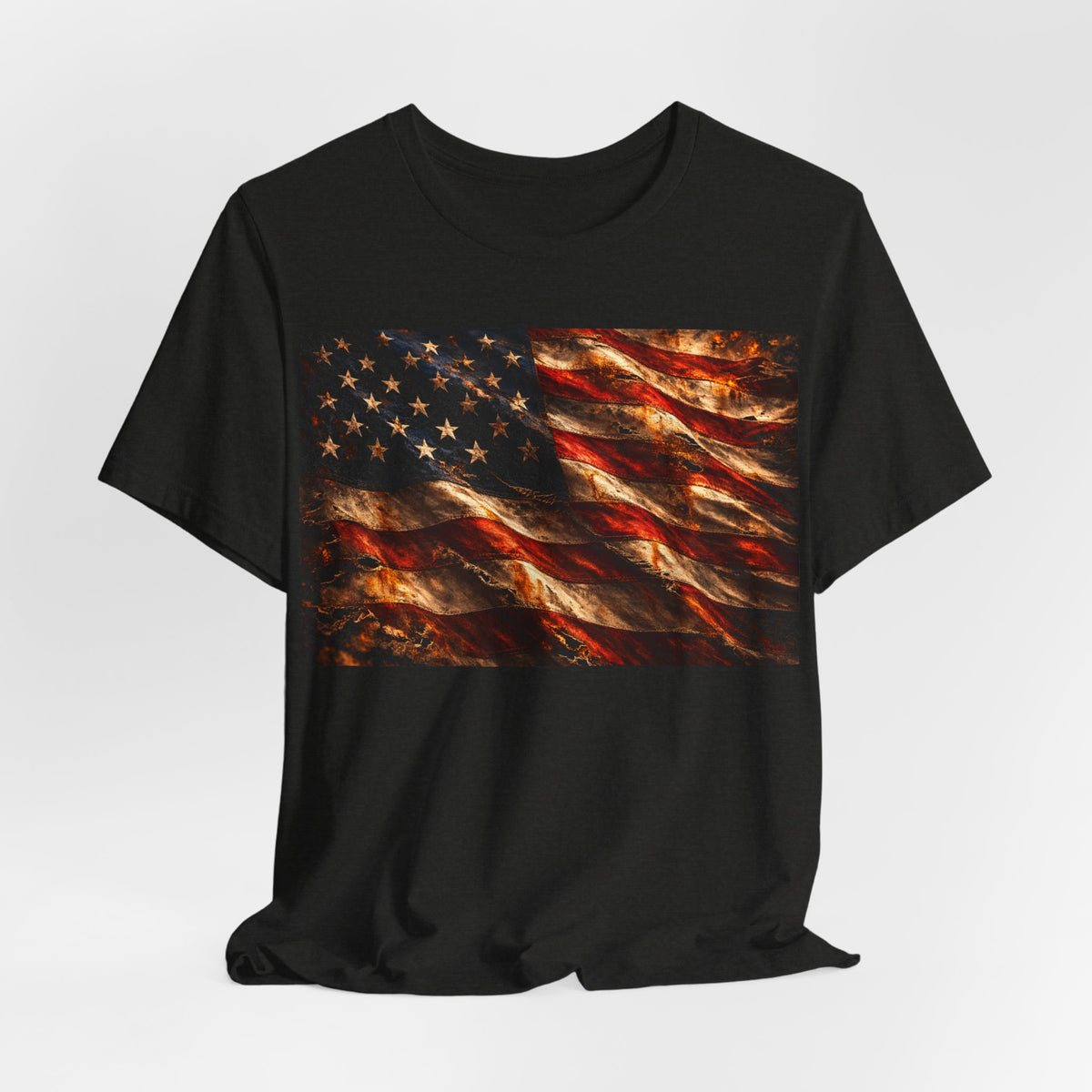 American Flag T-Shirt — Vintage Distressed Stars & Stripes Tee
