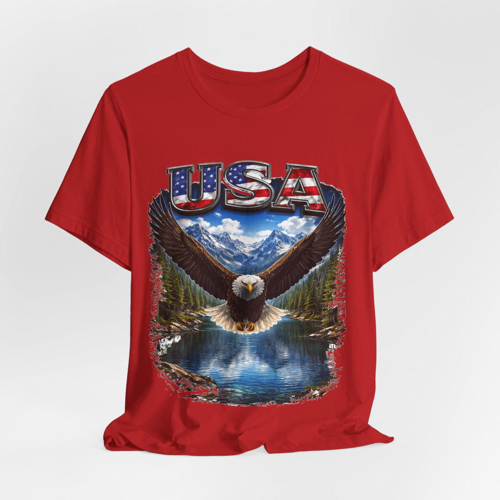 USA Eagle T-Shirt - Patriotic Bald Eagle Scenic Graphic Tee