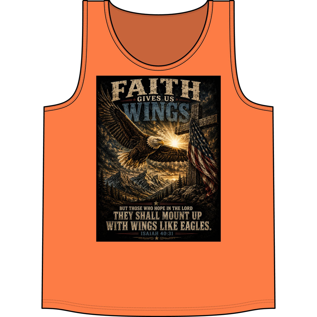 Faith Gives Us Wings Tank Top — Isaiah 40:31 Eagle Christian Tank