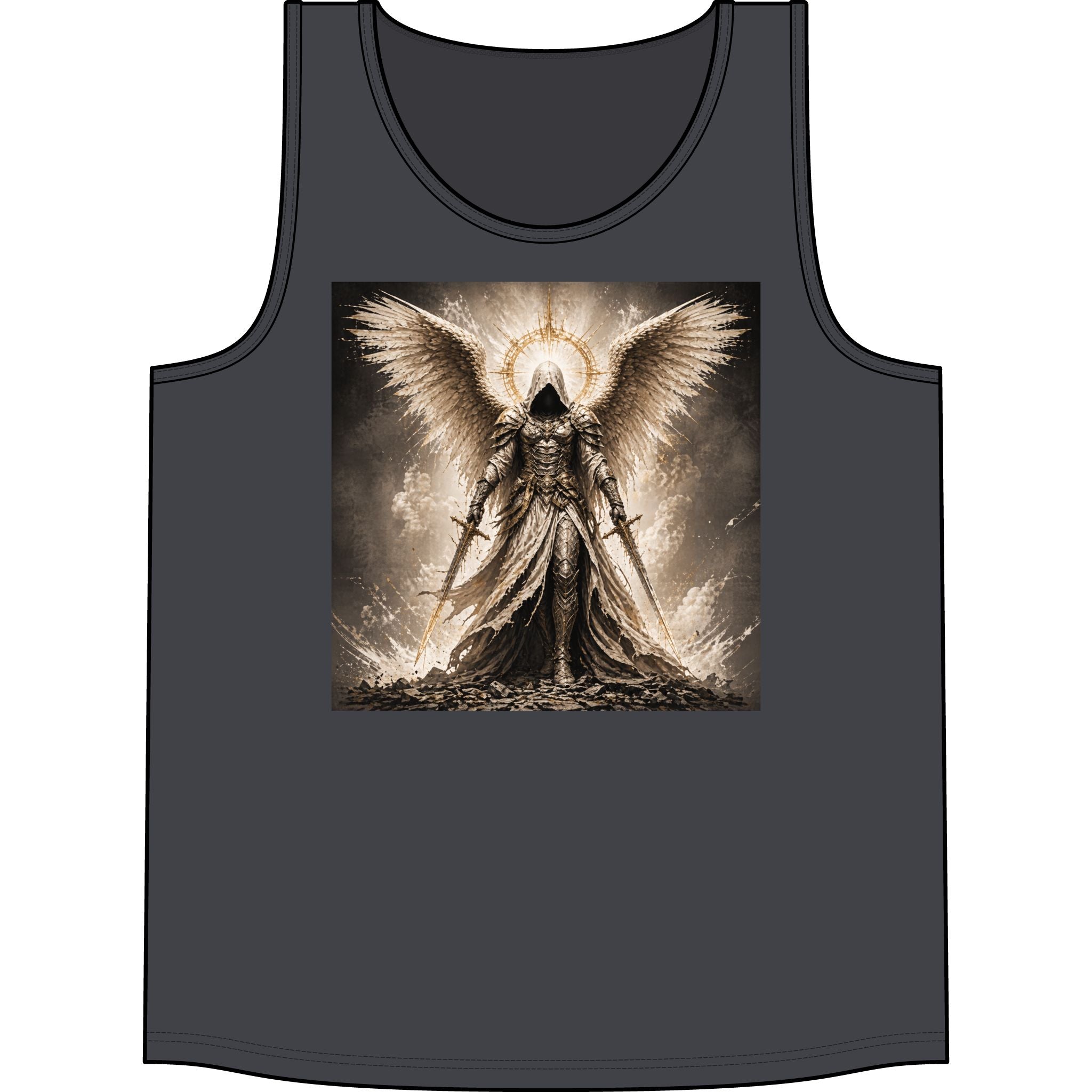 Angel Warrior Graphic Tank Top — Gothic Concert Band Tee