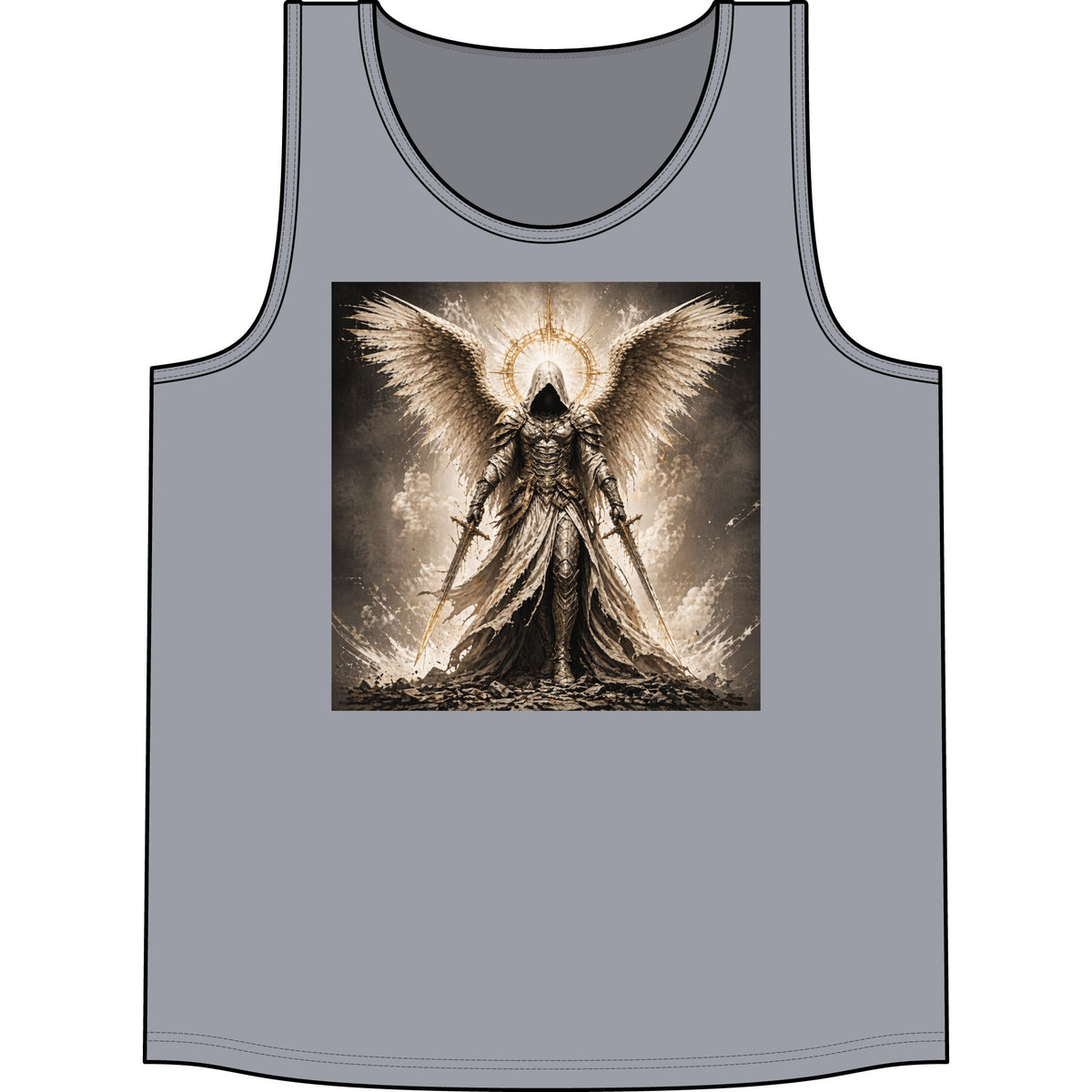 Angel Warrior Graphic Tank Top — Gothic Concert Band Tee