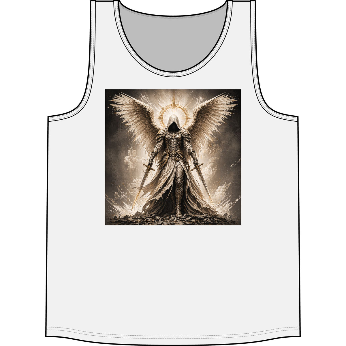 Angel Warrior Graphic Tank Top — Gothic Concert Band Tee