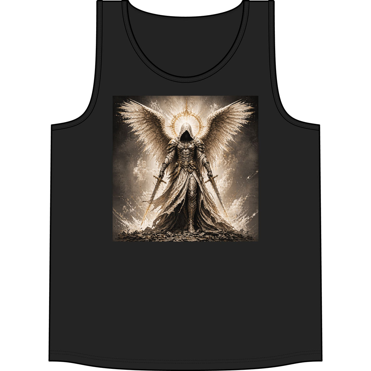 Angel Warrior Graphic Tank Top — Gothic Concert Band Tee
