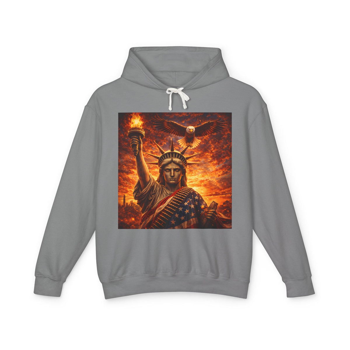 Statue of Liberty Sunset Hoodie — Patriotic American Freedom Sweatshirt
