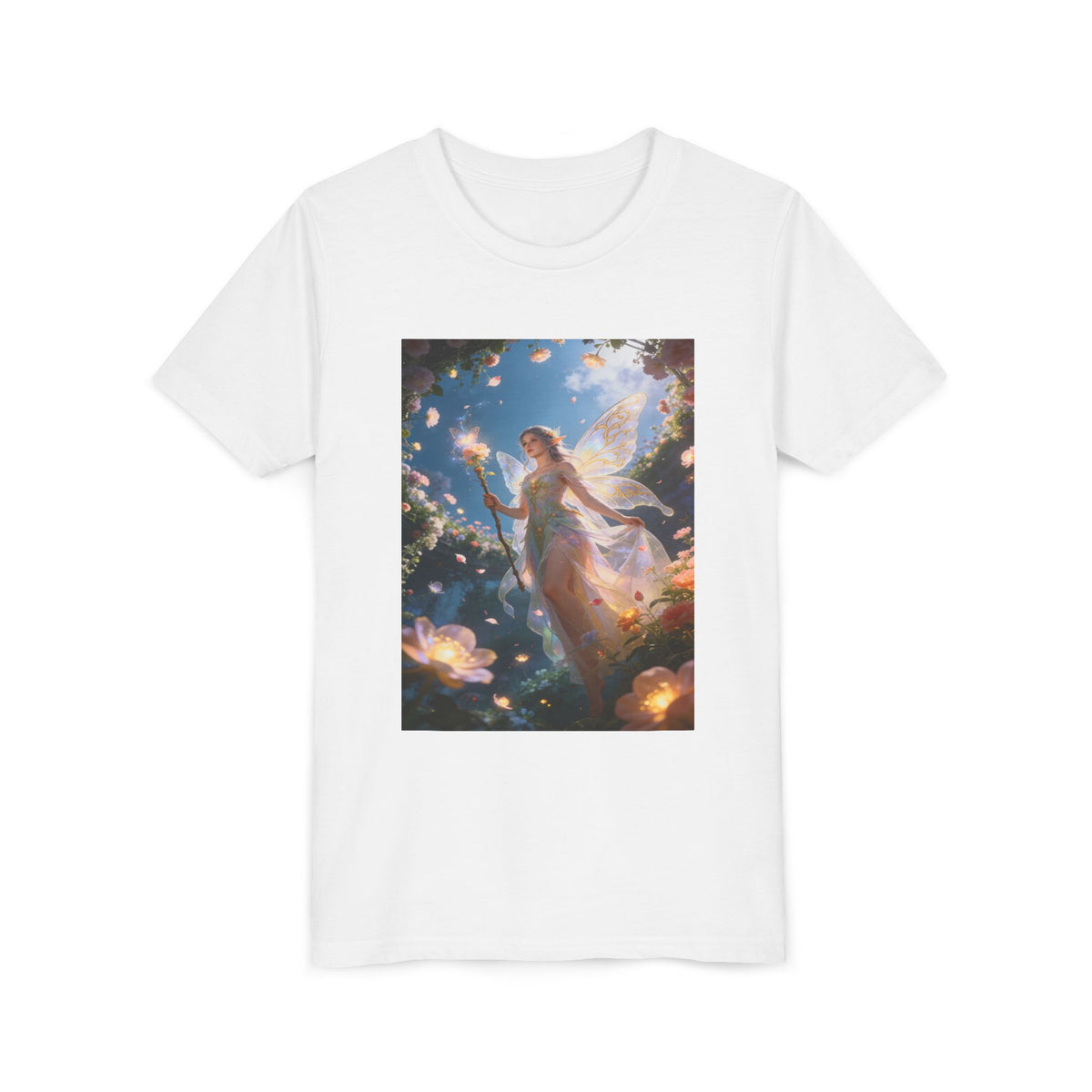 Fairy Glow Youth Tee — Enchanted Forest Fairy Graphic T-Shirt