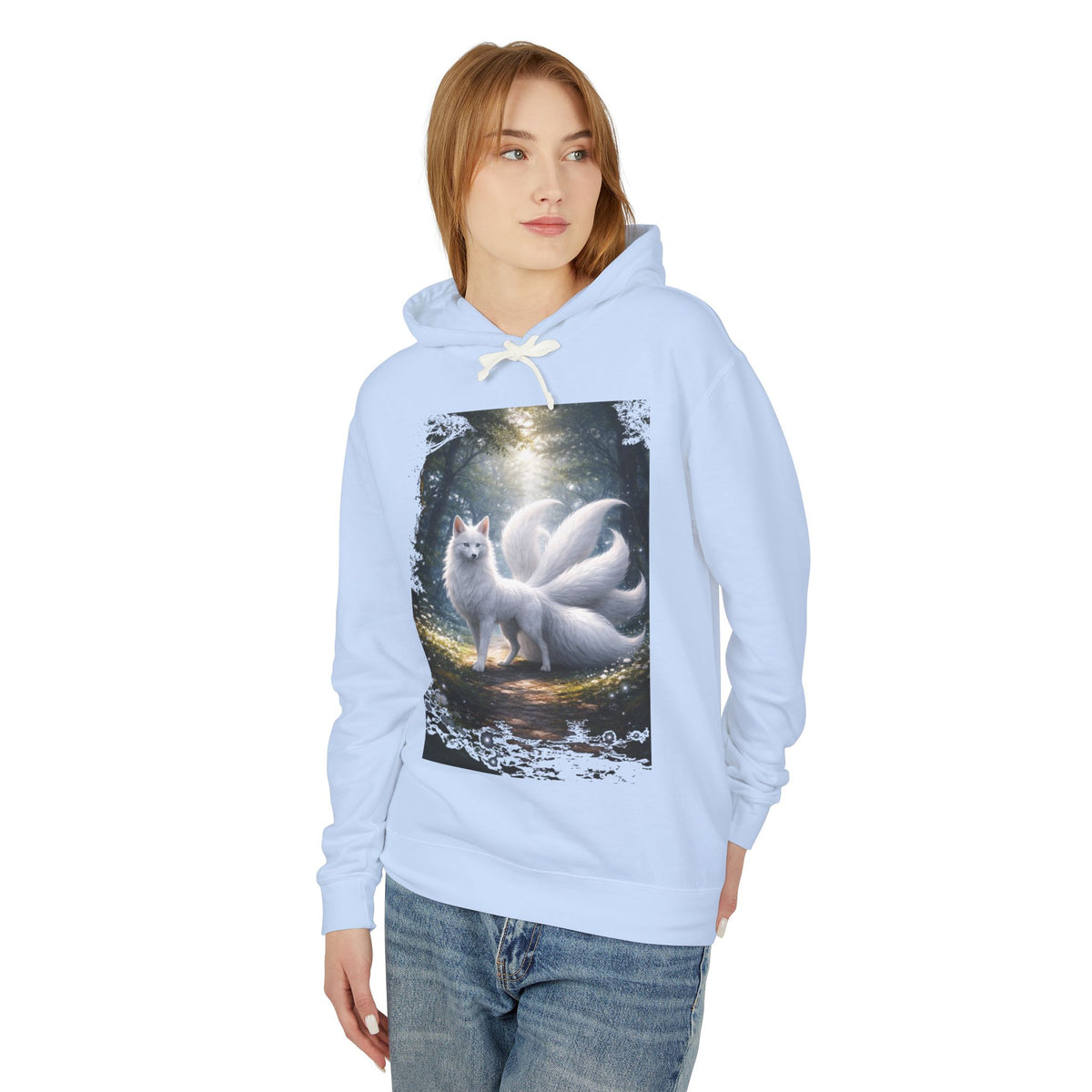 Kitsune Forest Hoodie — Mystical Nine-Tailed Fox Sweatshirt