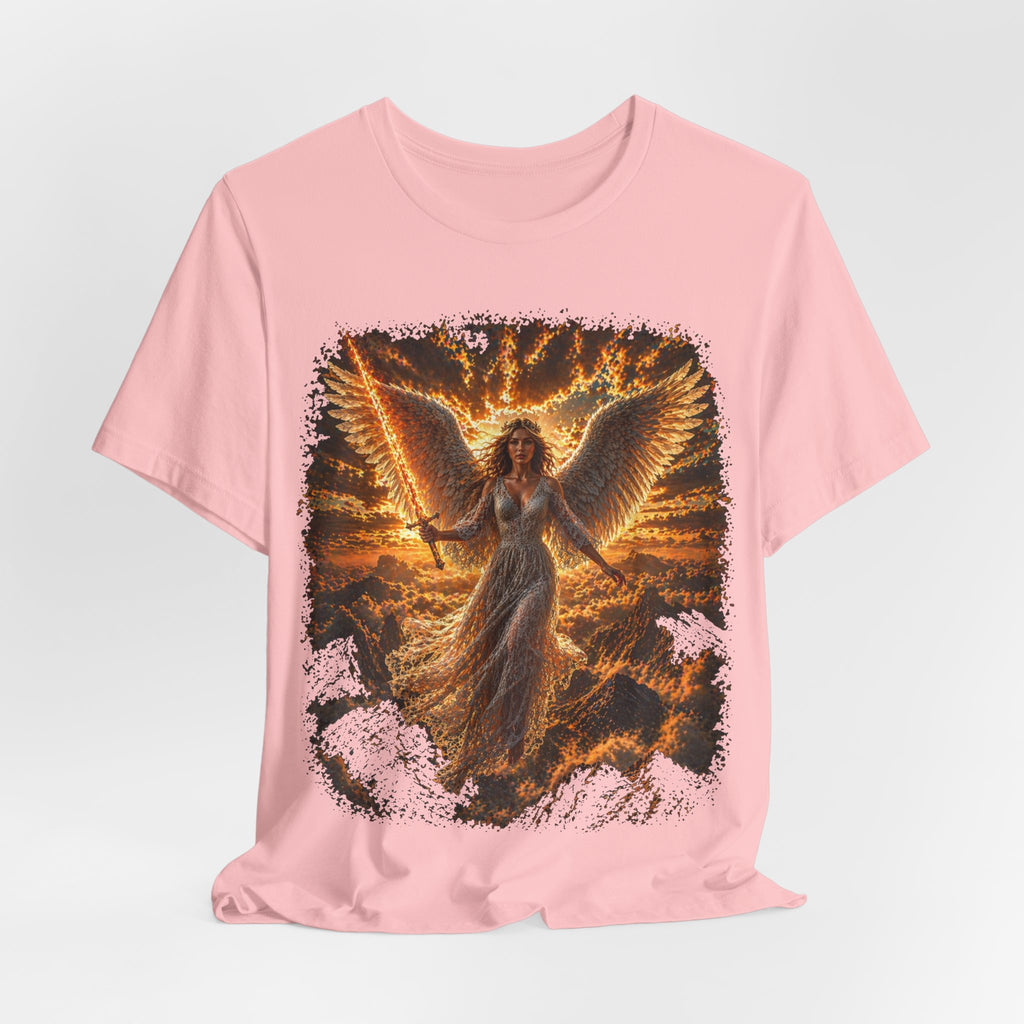 Angel Wings Graphic Tee — Fiery Guardian Angel Design