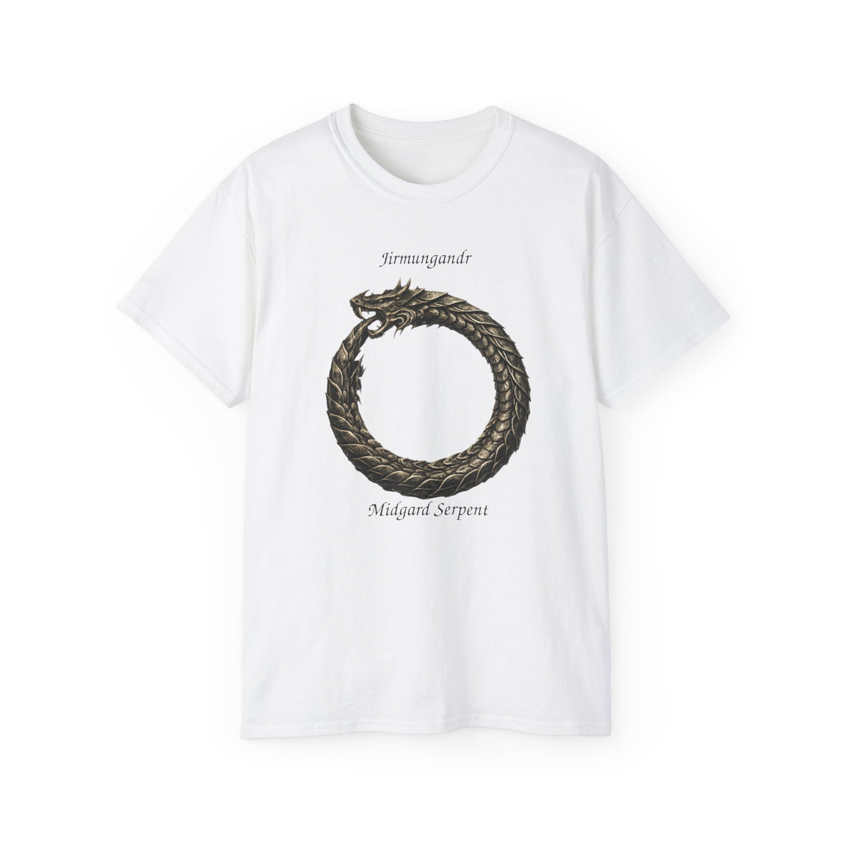 Jörmungandr, also known as the Midgard Serpent Cotton Tee — Midgard Serpent Mythology T-Shirt
