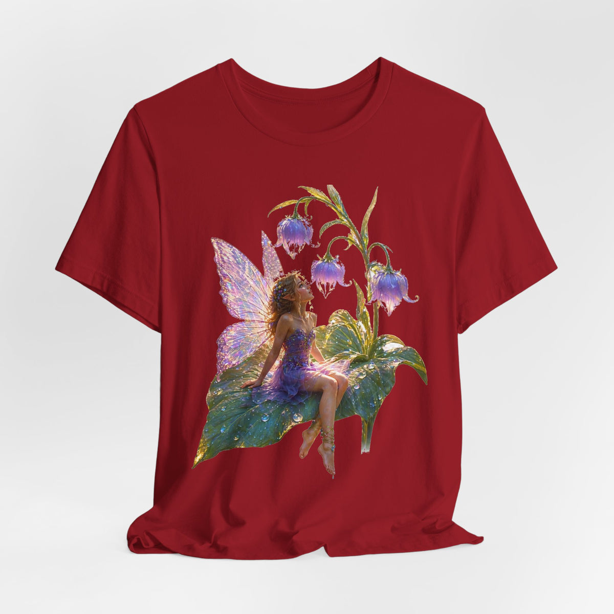 Fairy Garden T‑Shirt — Watercolor Fairy on Bellflower Tee