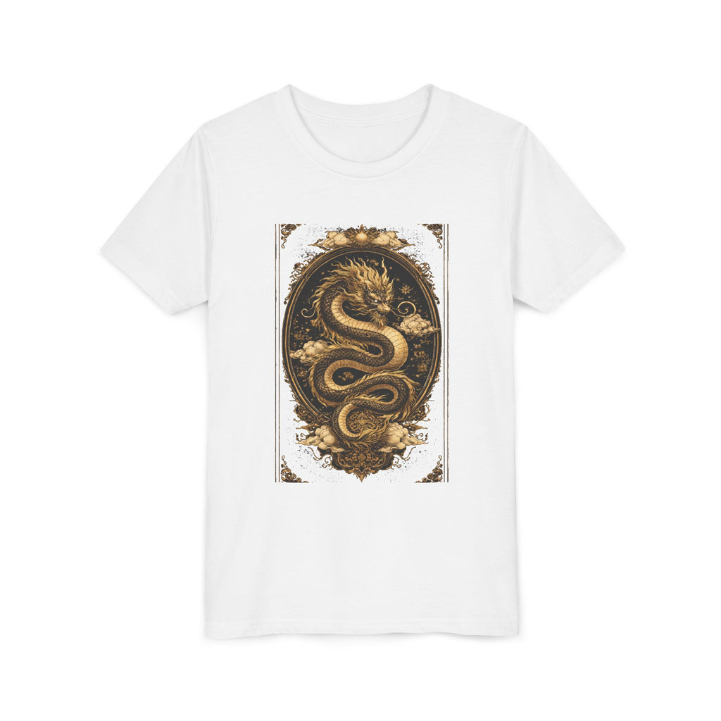 Tee-Gold Dragon Vintage Art Graphic Shirt