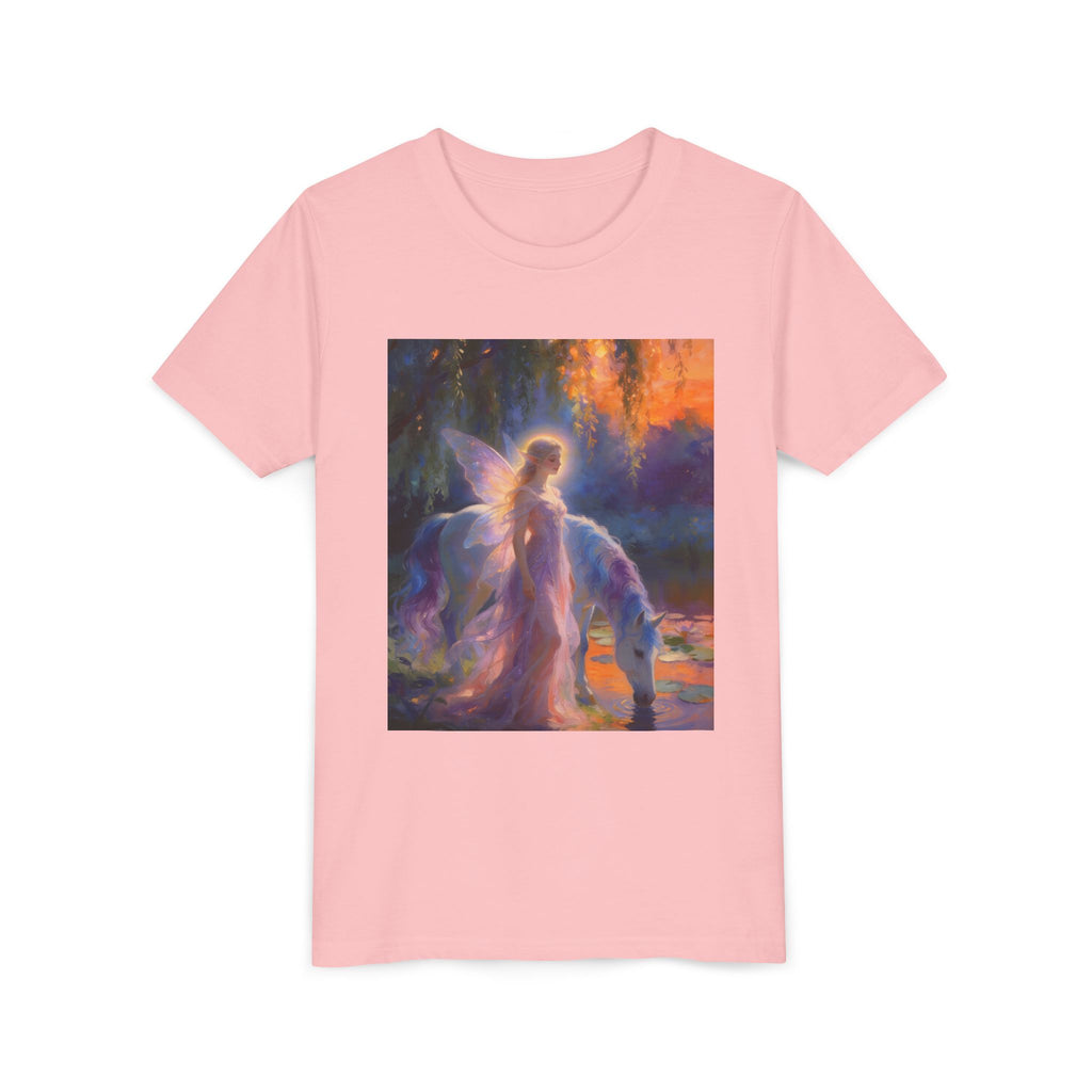 Fairy and Unicorn Youth Tee — Magical Fantasy Kids T-Shirt