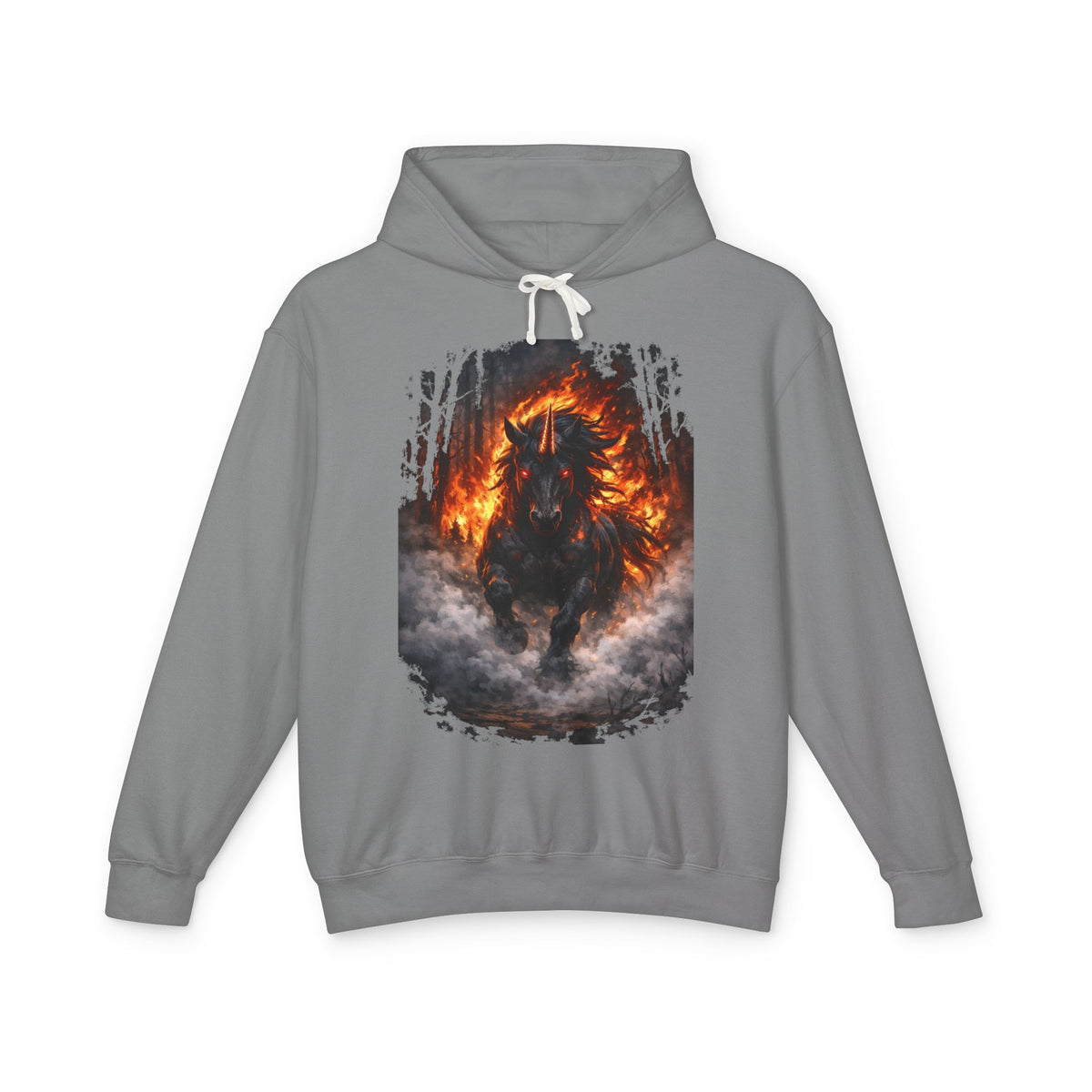 Fiery Horse Hoodie — Flaming Stallion Graphic Sweatshirt