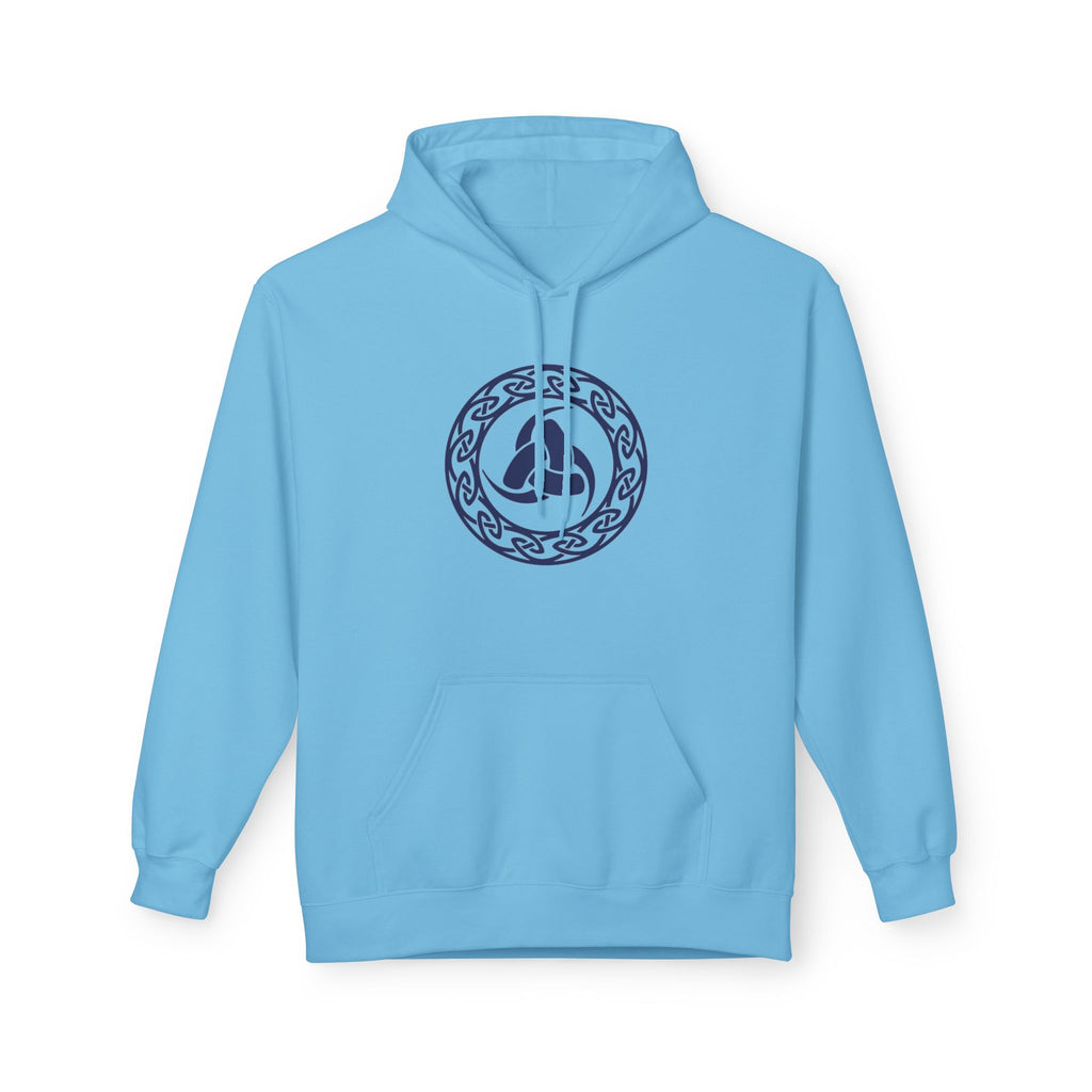 Viking Helm Emblem Hoodie — Norse Rune Knot Medallion-The Triple Horn of Odin – The Horn Triskelion