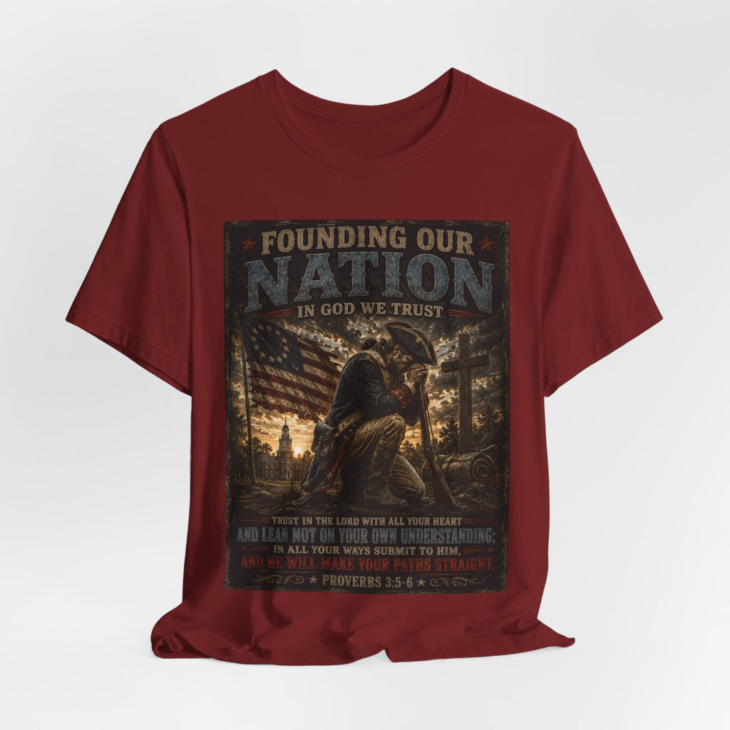 Founding Our Nation Eagle T-Shirt – Patriotic "In God We Trust" Tee
