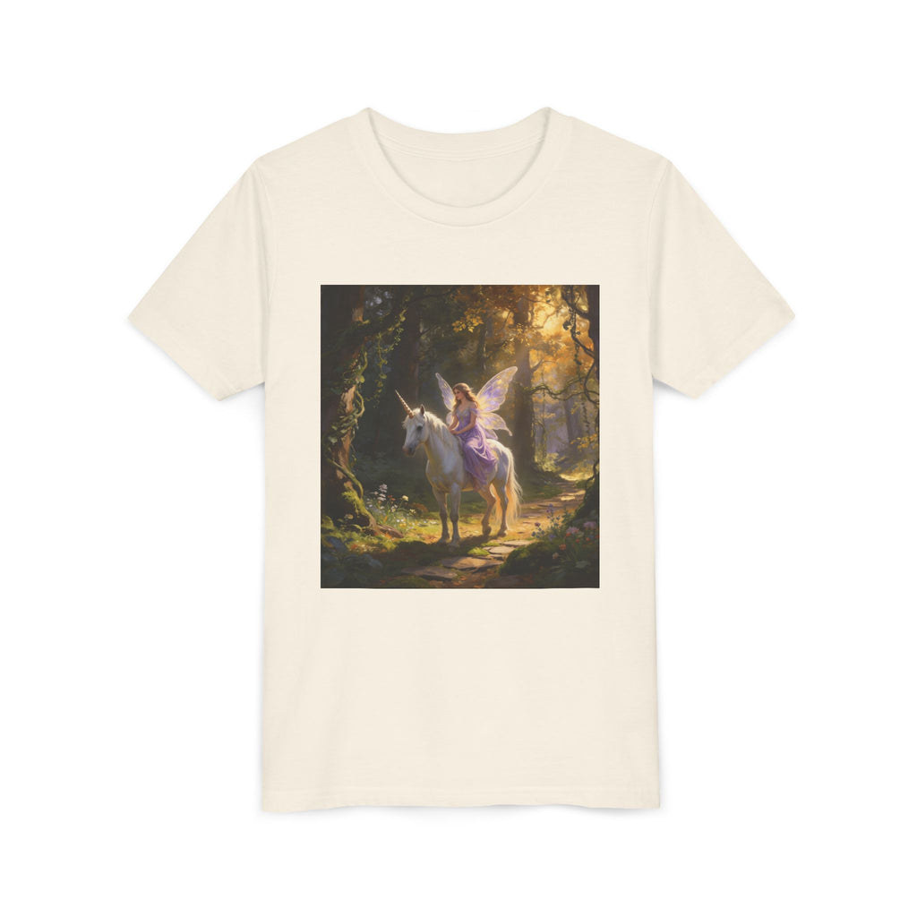 Youth Tee — Enchanted Unicorn & Fairy Forest Graphic
