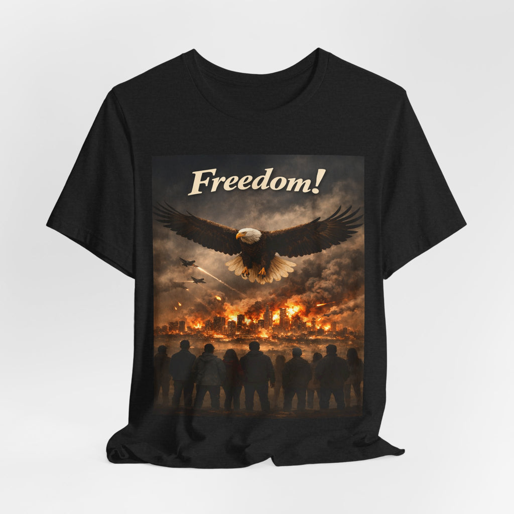 Freedom Eagle T-Shirt — Patriotic Bald Eagle & Crowd Graphic Tee