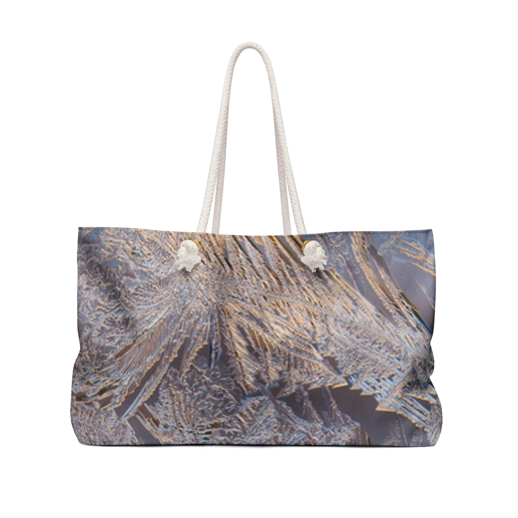 Frosted Fern Weekender Bag — Winter Nature Travel Tote