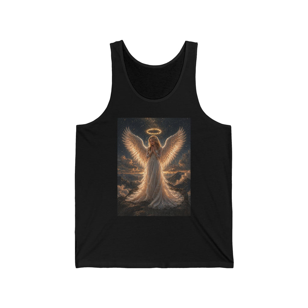 Angel Halo Graphic Tank Top — Radiant Guardian Illustration