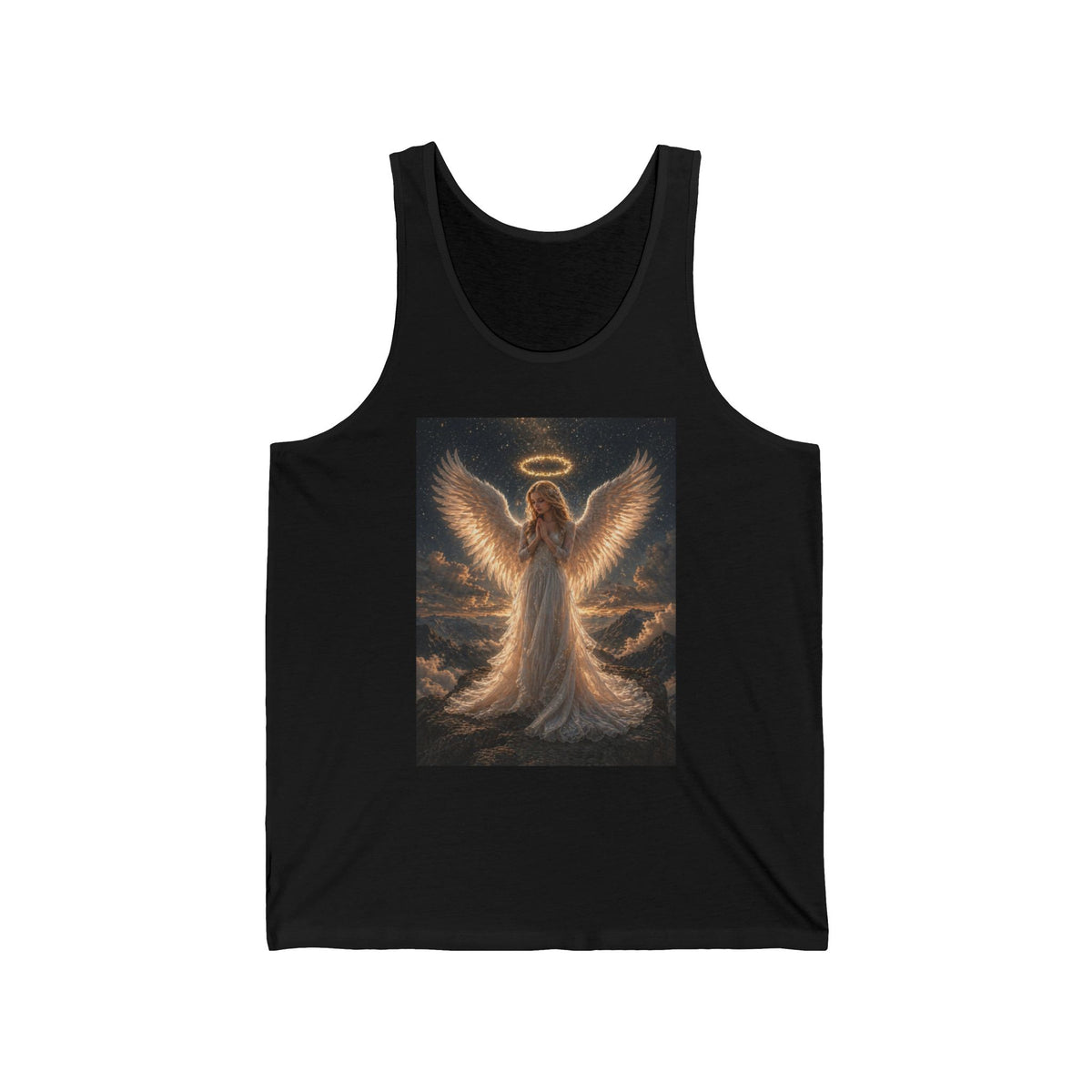 Angel Halo Graphic Tank Top — Radiant Guardian Illustration