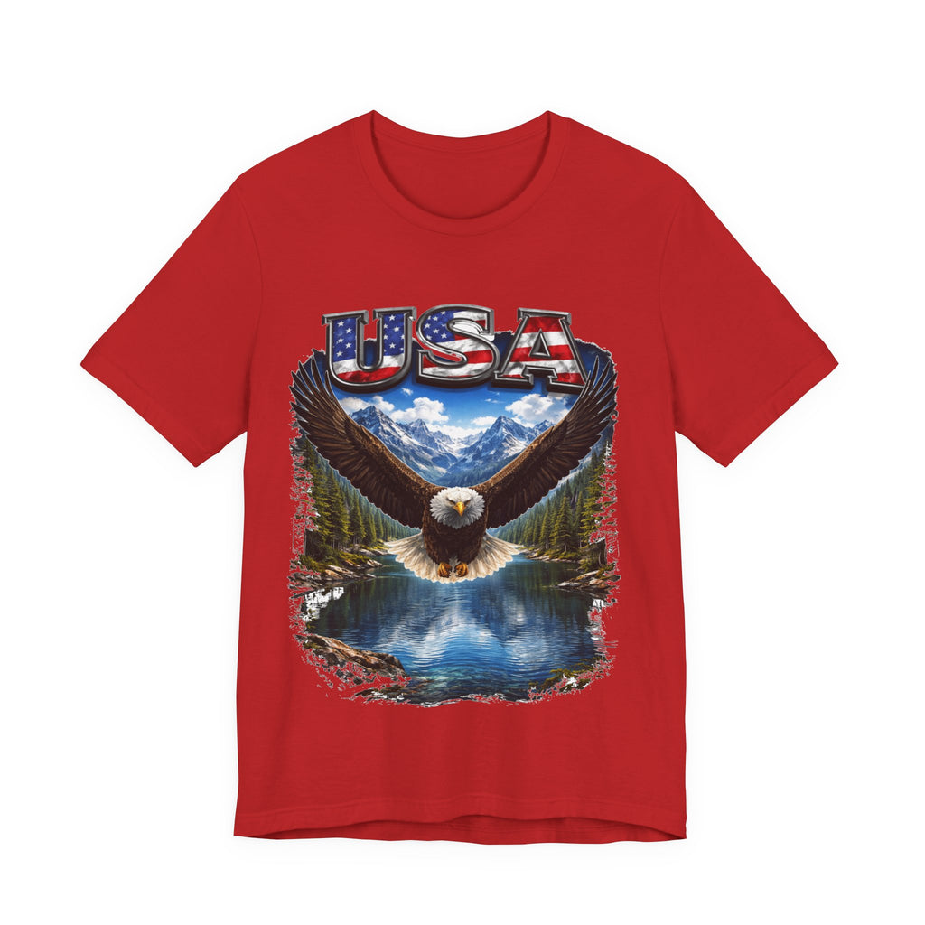 USA Eagle T-Shirt - Patriotic Bald Eagle Scenic Graphic Tee
