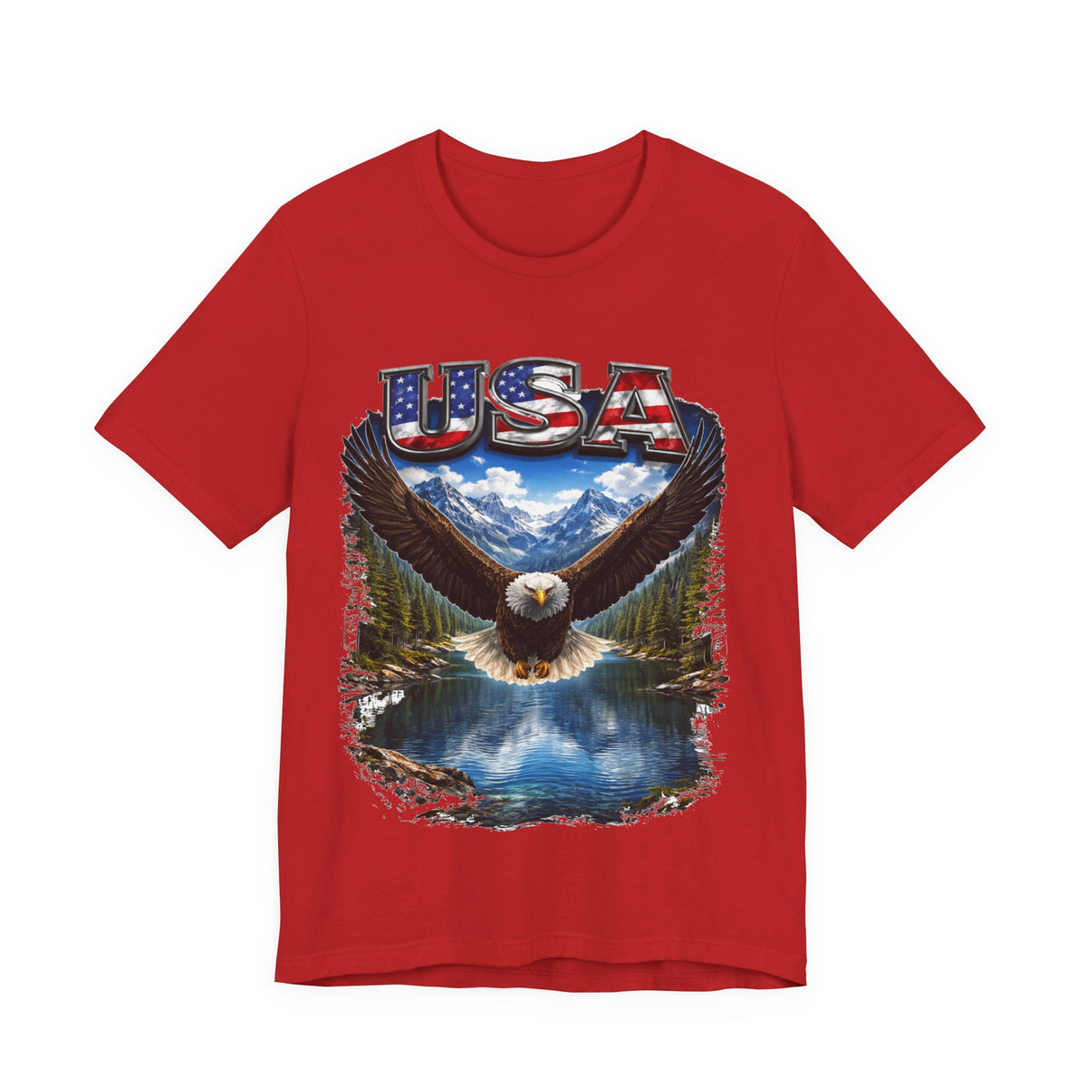 USA Eagle T-Shirt - Patriotic Bald Eagle Scenic Graphic Tee