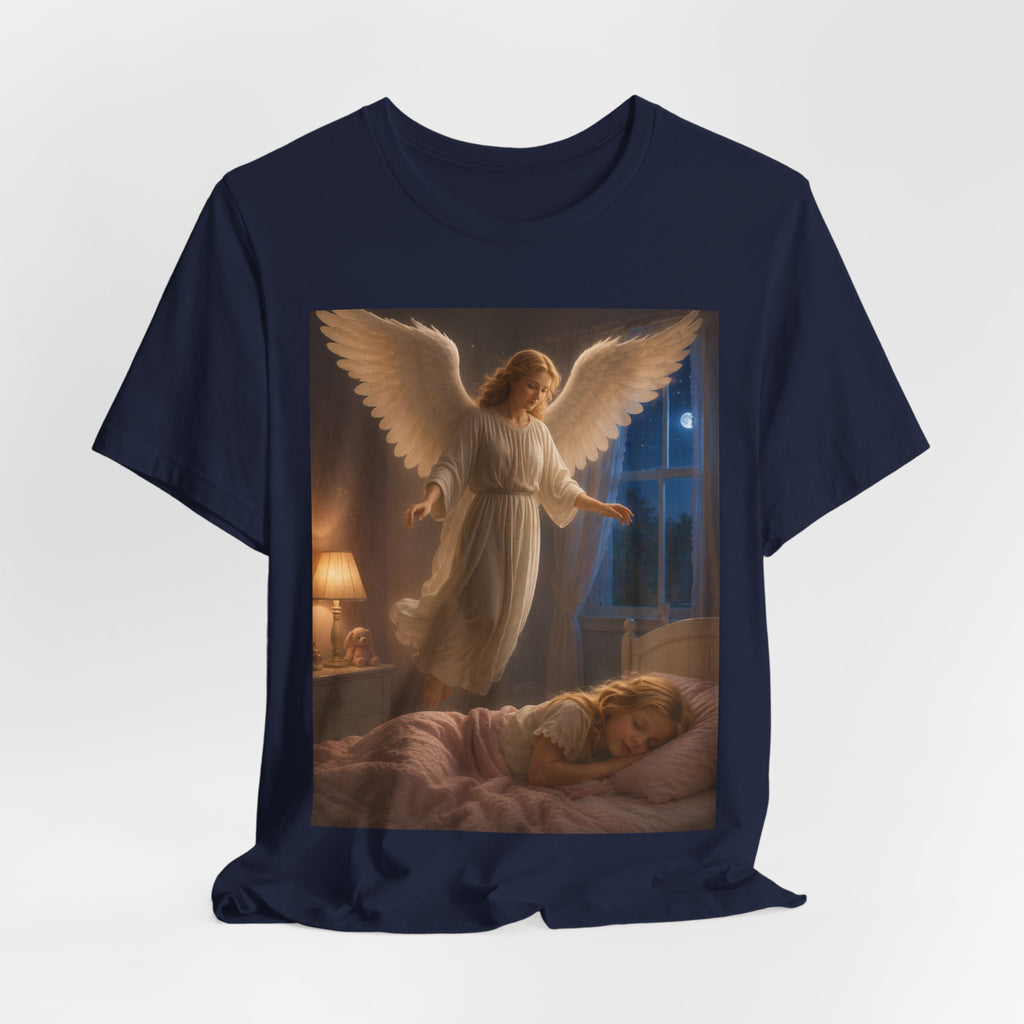 Guardian Angel T‑Shirt — Peaceful Night Prayer Tee for Kids & Parents