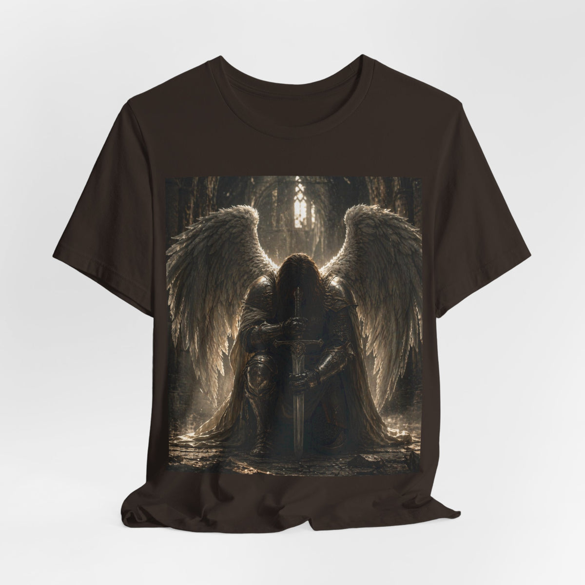 Dark Angel Graphic Tee — Gothic Winged Angel Art T-Shirt