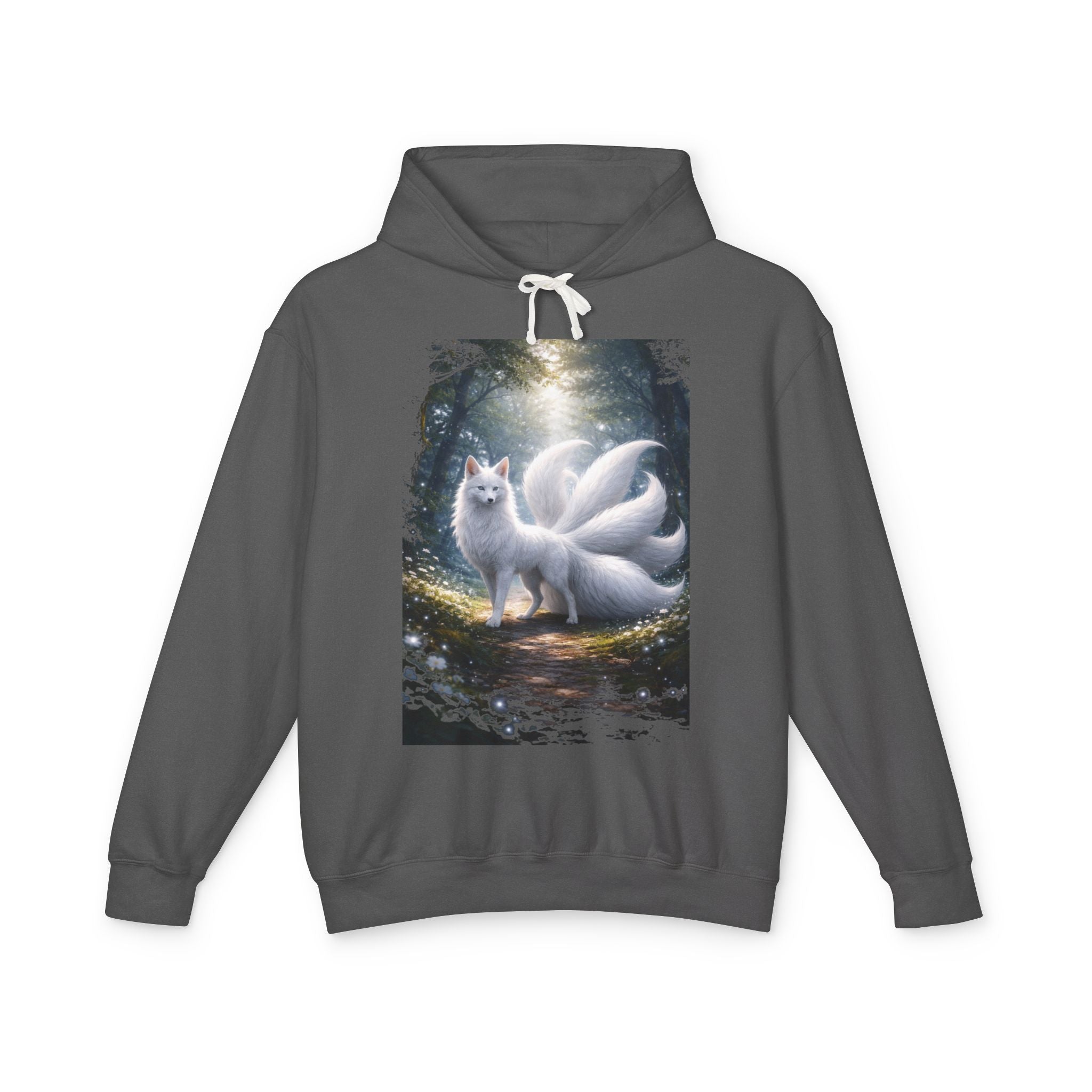 Kitsune Forest Hoodie — Mystical Nine-Tailed Fox Sweatshirt