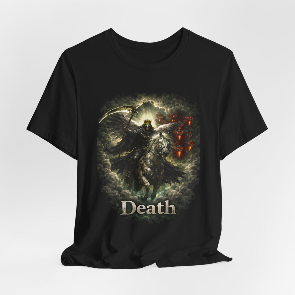 The black horse from Revelation 6:5-6 Angle of Death- Graphic Tee