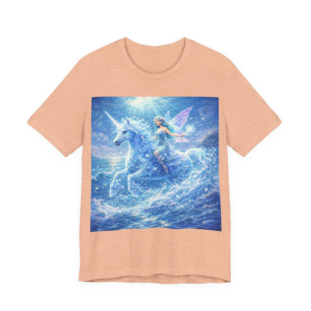 Mystic Sea Unicorn Tee — Fairy Riding Pegasus Surfing Ocean Graphic T-Shirt