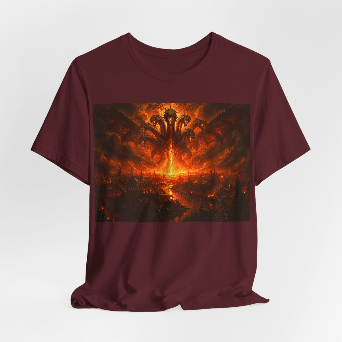 The seven headed dragon from the end of times T‑Shirt — Dark Graphic Tee