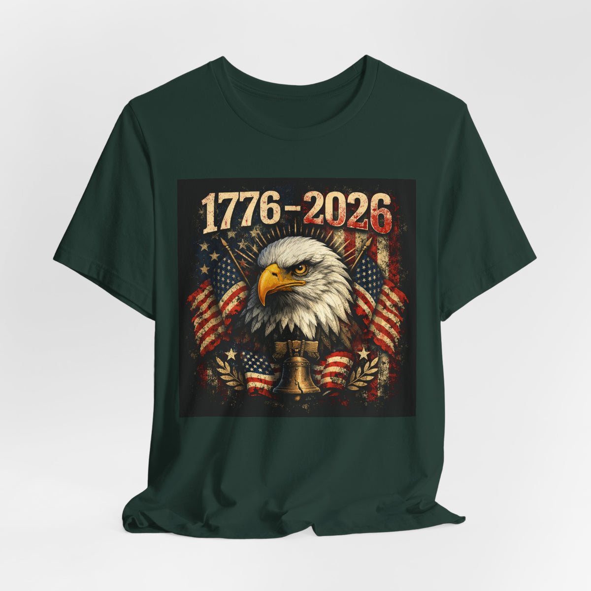 1776-2026 Eagle Patriotic T-Shirt — American Flag Liberty Bell Tee