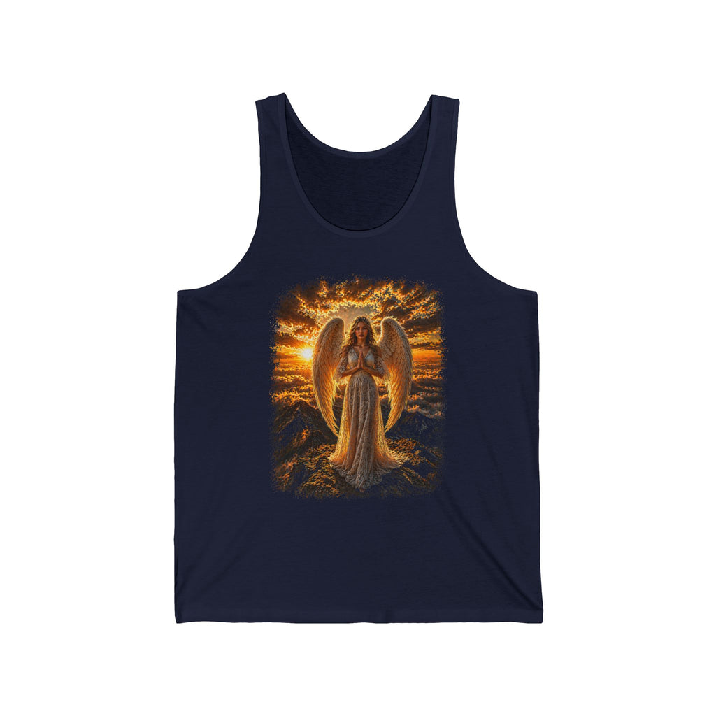 Angel Sunset Tank Top — Serene Guardian Angel Graphic Tank
