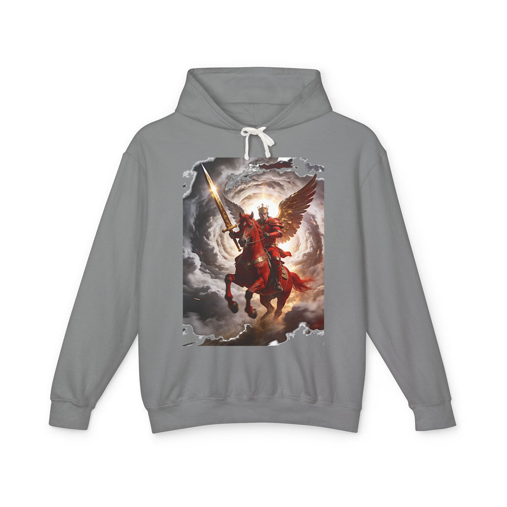 Archangel Warrior Hoodie — Saint Michael Celestial Battle Graphic Sweatshirt