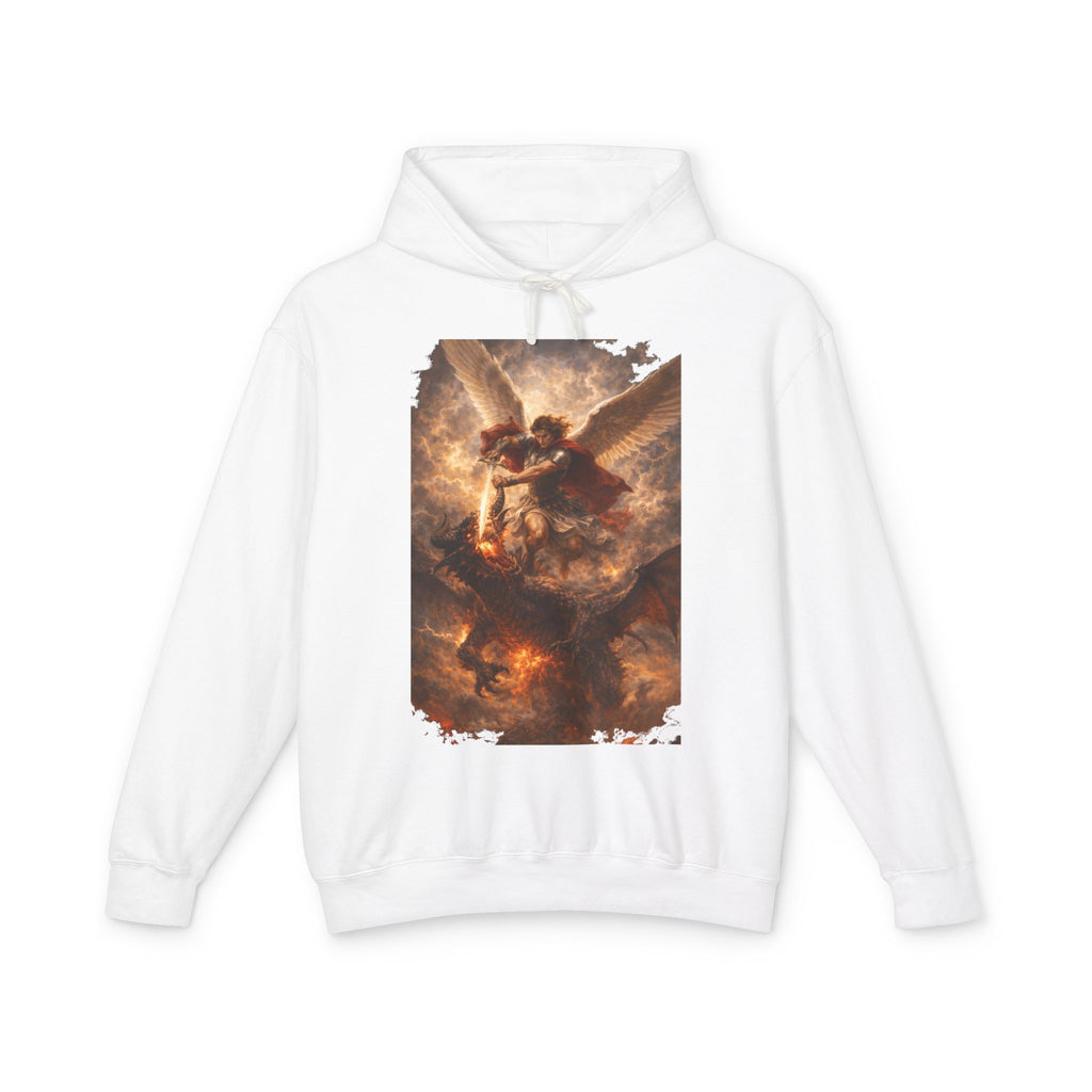 Angel Battle Hoodie — Dramatic Renaissance Angel Artwork Pullover