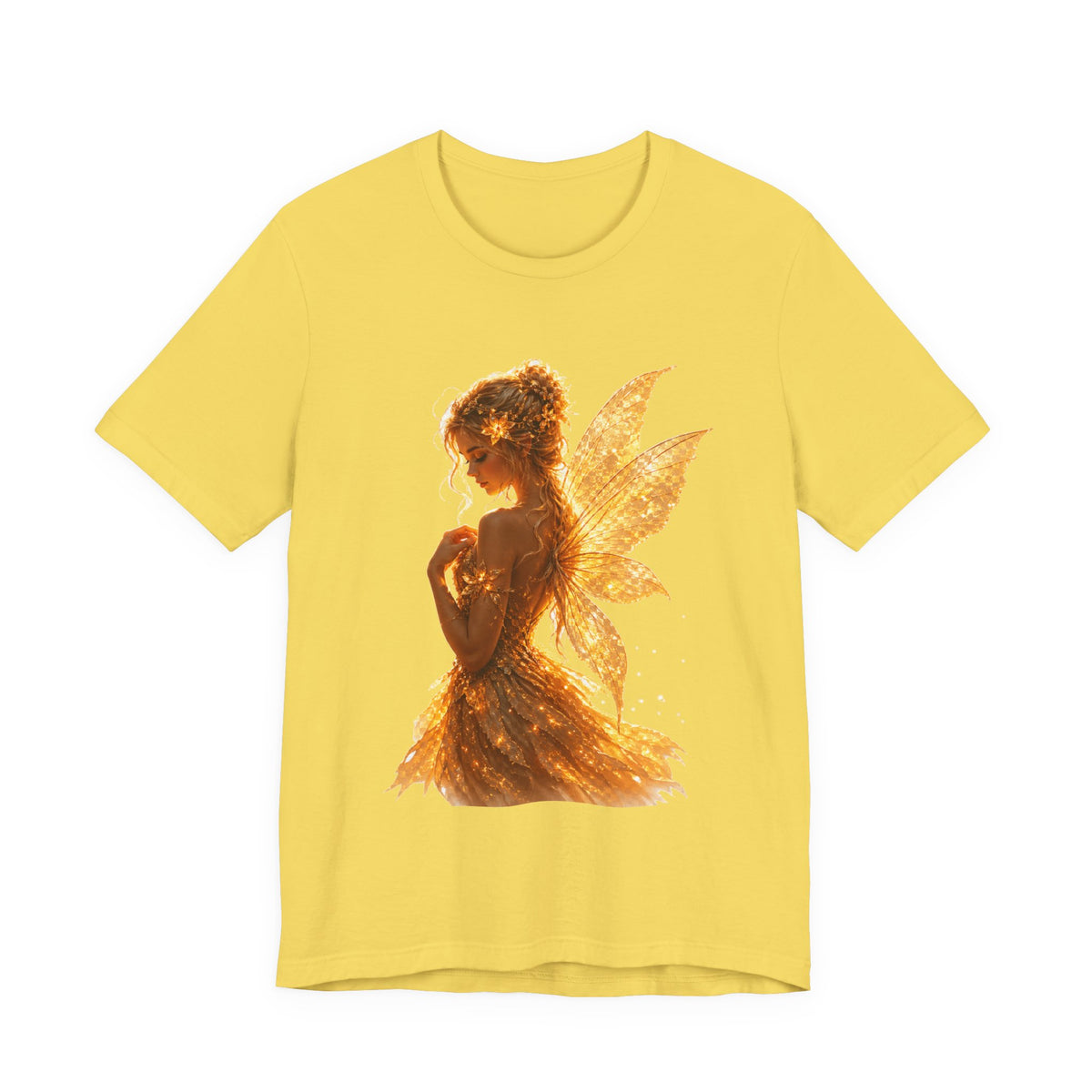 Golden Fairy T‑Shirt — Sparkling Fairy Silhouette Tee