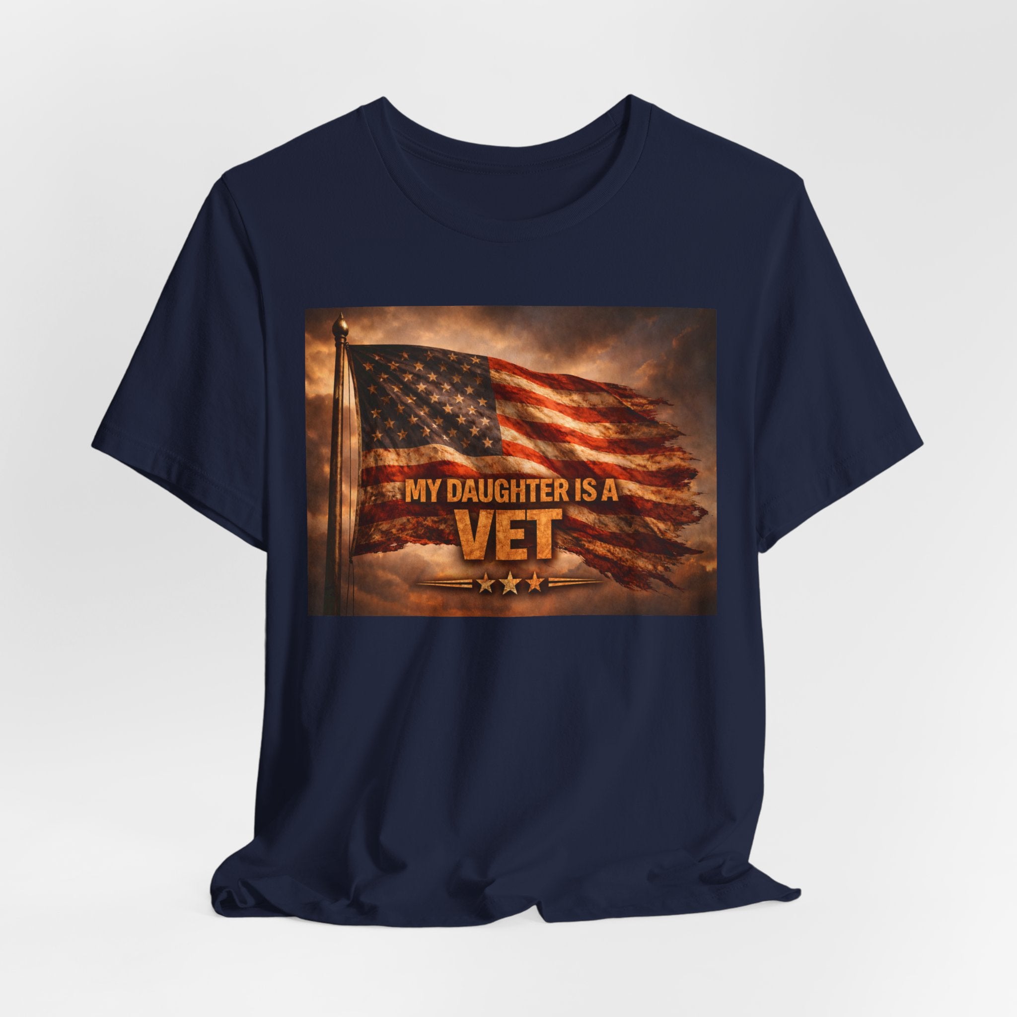 My Daughter Is A Vet T-Shirt — American Flag Military Pride Tee