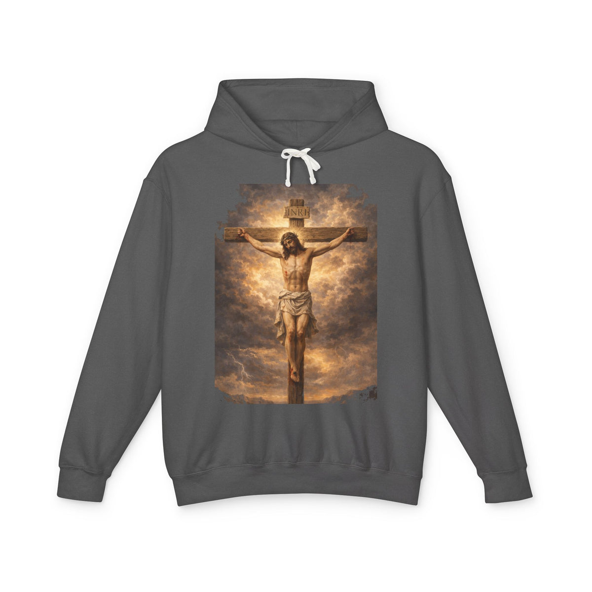 Jesus Crucifixion Hoodie — Christian Faith Graphic Sweatshirt for Easter & Religious Wear