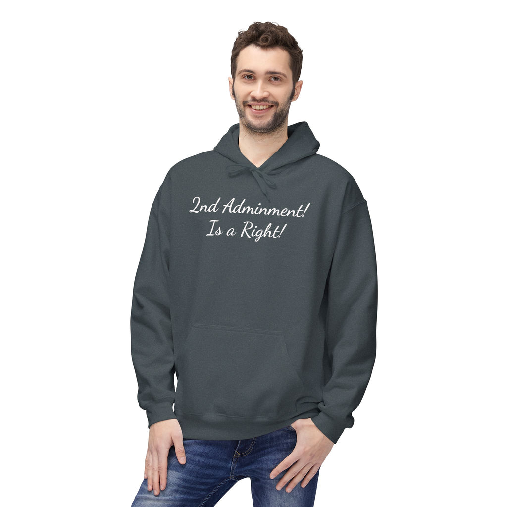 2nd Amendment Hoodie – "2nd Amendment! Is a Right!" Brown Fleece Pullover