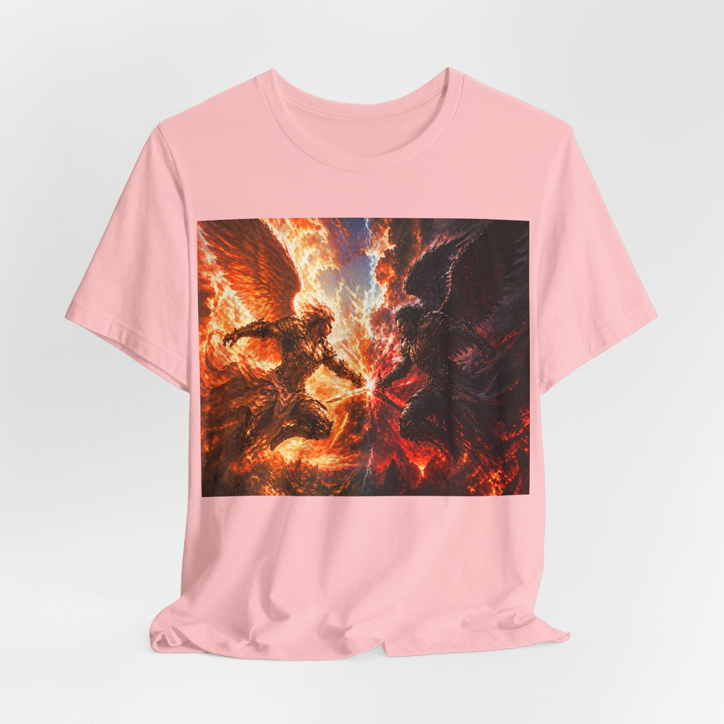 Angel vs Demon Battle T-Shirt — Fiery Fantasy Art Graphic Tee