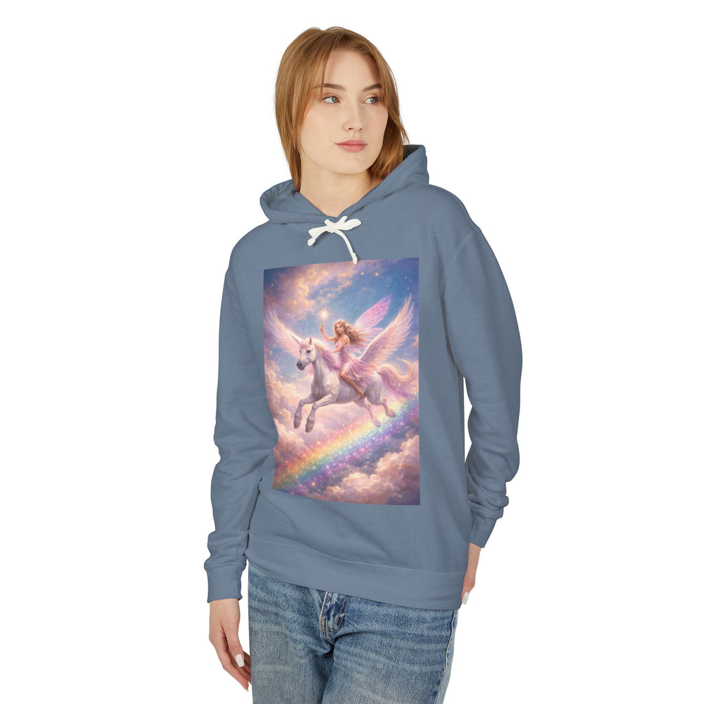 Pegasus & Fairy Rainbow Hoodie — Whimsical Unicorn Fantasy Pullover