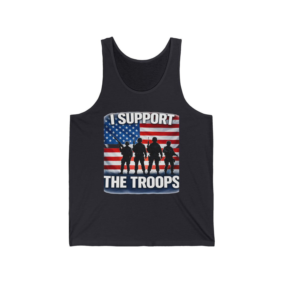I Support The Troops Tank Top - American Flag Military Tribute