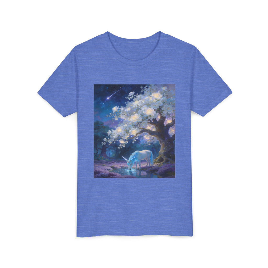 Youth Tee — Dreamy Moonlit Deer & Blossom Tree Graphic