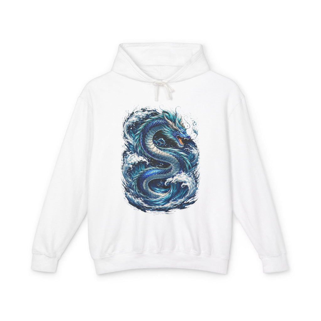 Dragon Wave Hoodie — Blue Sea Serpent Graphic Sweatshirt