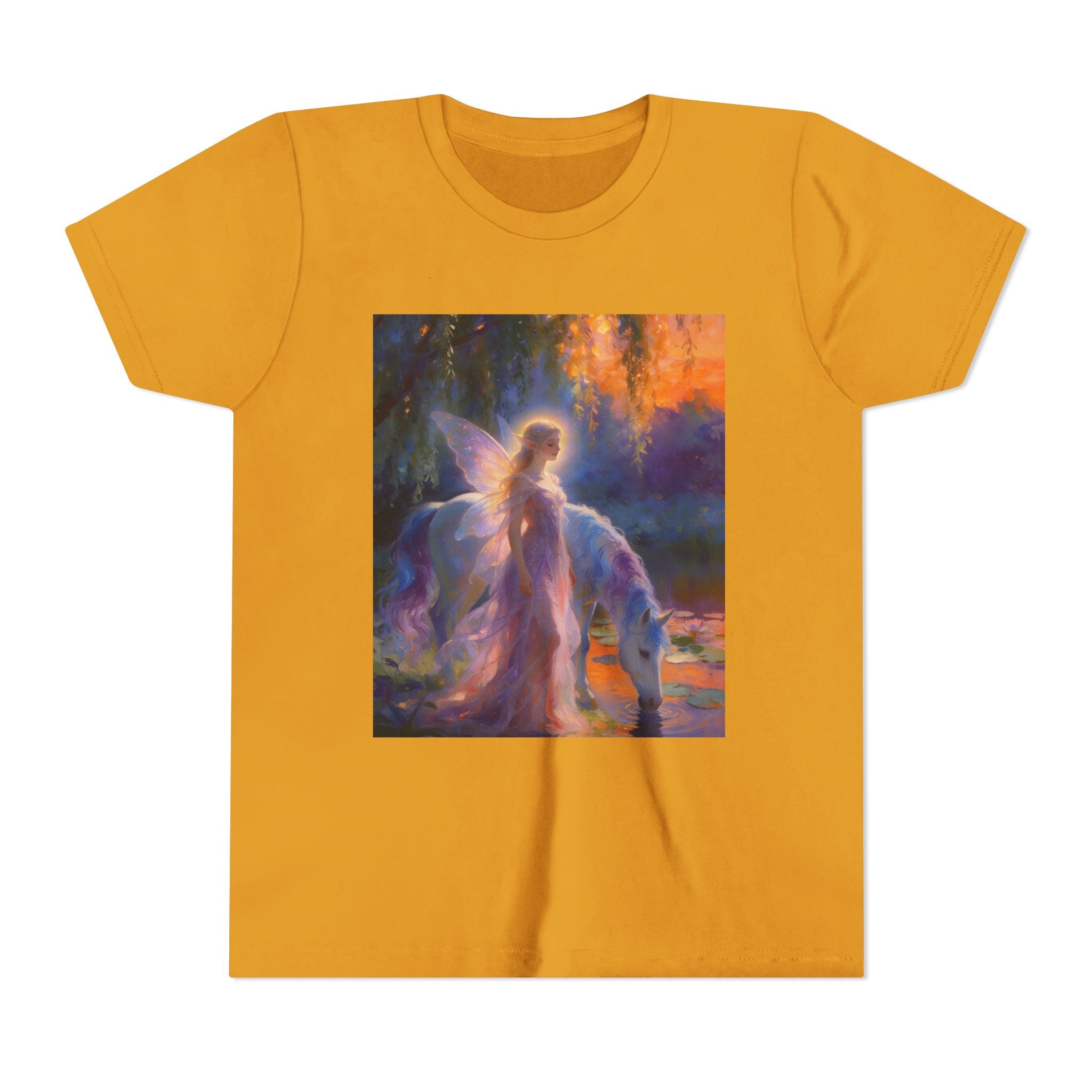 Fairy and Unicorn Youth Tee — Magical Fantasy Kids T-Shirt