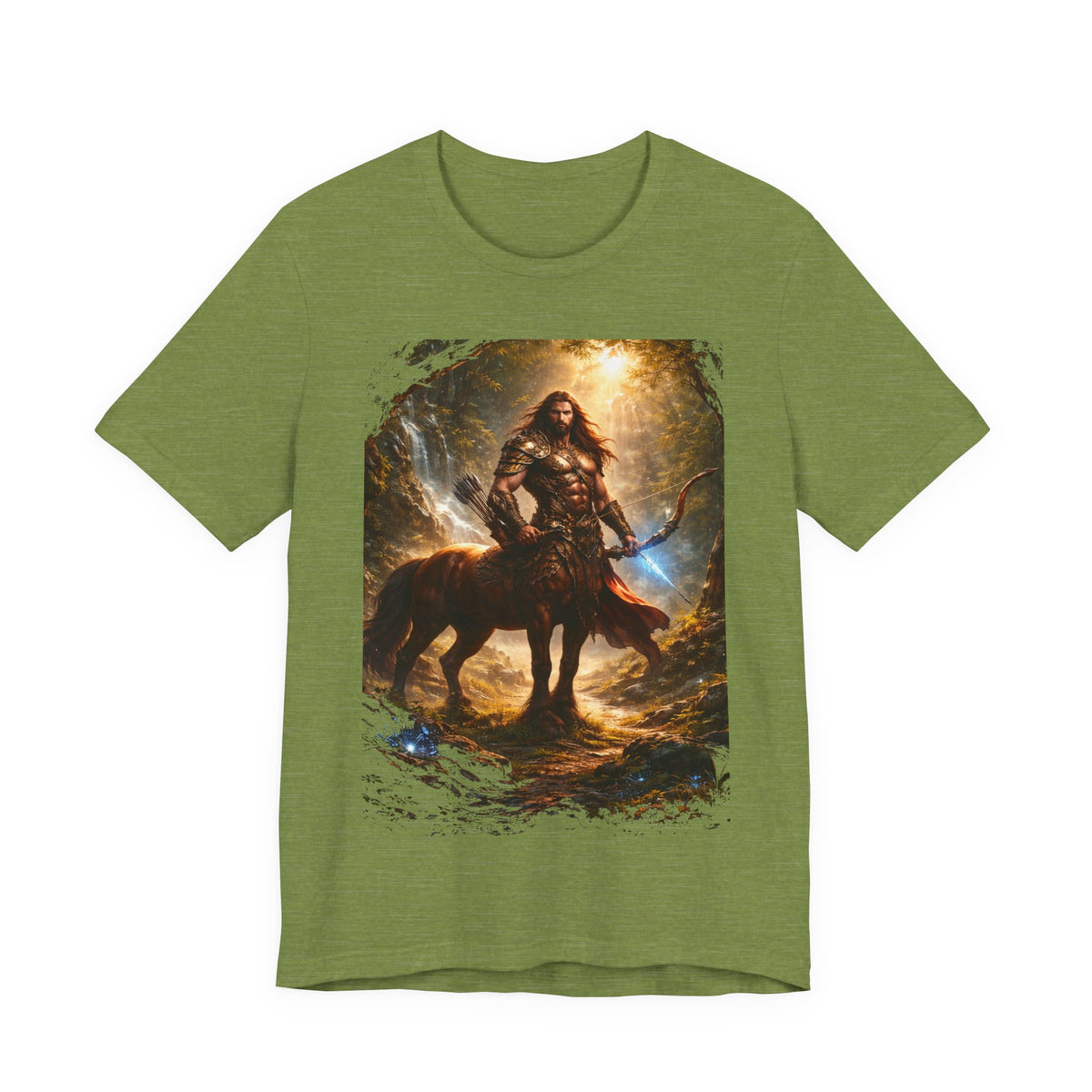 Centaur Warrior Fantasy T‑Shirt — Mythic Forest Battle Graphic Tee